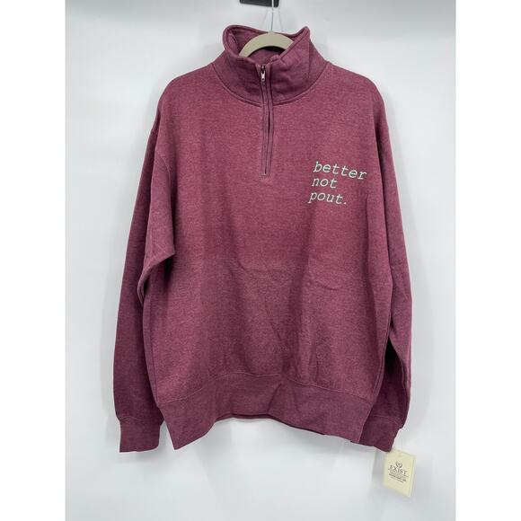 Exist Mens Heather Burgundy Purple Long Sleeve 1/4 Zip Pullover Sweatshirt NEW L - Picture 10 of 11